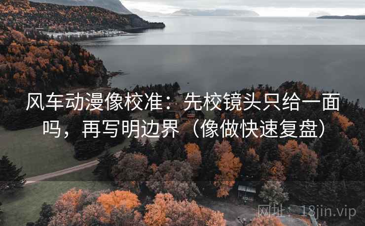 风车动漫像校准：先校镜头只给一面吗，再写明边界（像做快速复盘）